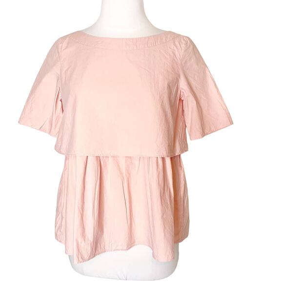 COS pink tiered poplin top sz 32 - Picture 4 of 8